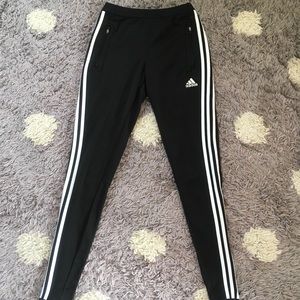 Black and white Adidas joggers